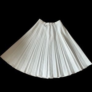 Vintage pleated midi skirt cream ecru 70s 80s